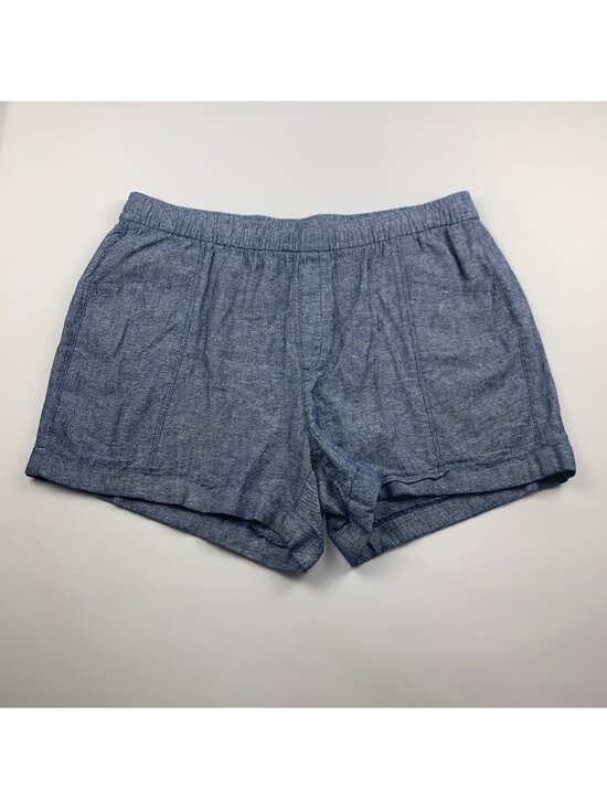 Old Navy Pants - Old Navy Blue Chambray Linen Blend High Rise Pull On Shorts L